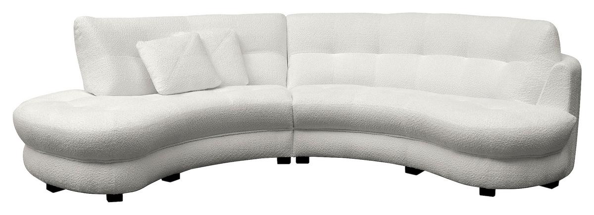 Ecksofa Bretania Hellgrau, S: 113x300 cm - Hellgrau/Schwarz, Design, Textil (113/300cm) - Livetastic