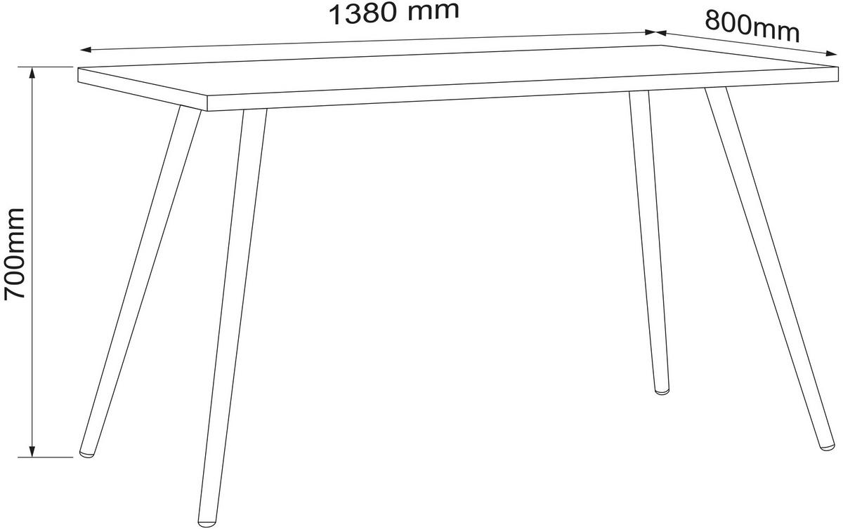 Schreibtisch Salia Weiß/Honigeichefarben: L:138cm - Honigeiche/Weiß, MODERN, Holzwerkstoff/Metall (138/80/70cm) - MID.YOU