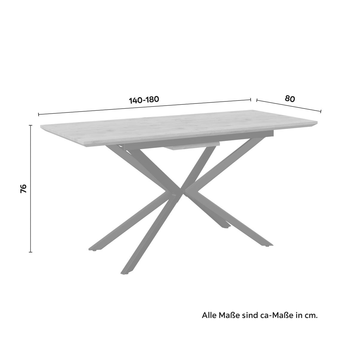 Výsuvný stůl AKI 140-180 - černá/barvy dubu, Moderní, kov/kompozitní dřevo (140-180/76/80cm) - Bessagi Home