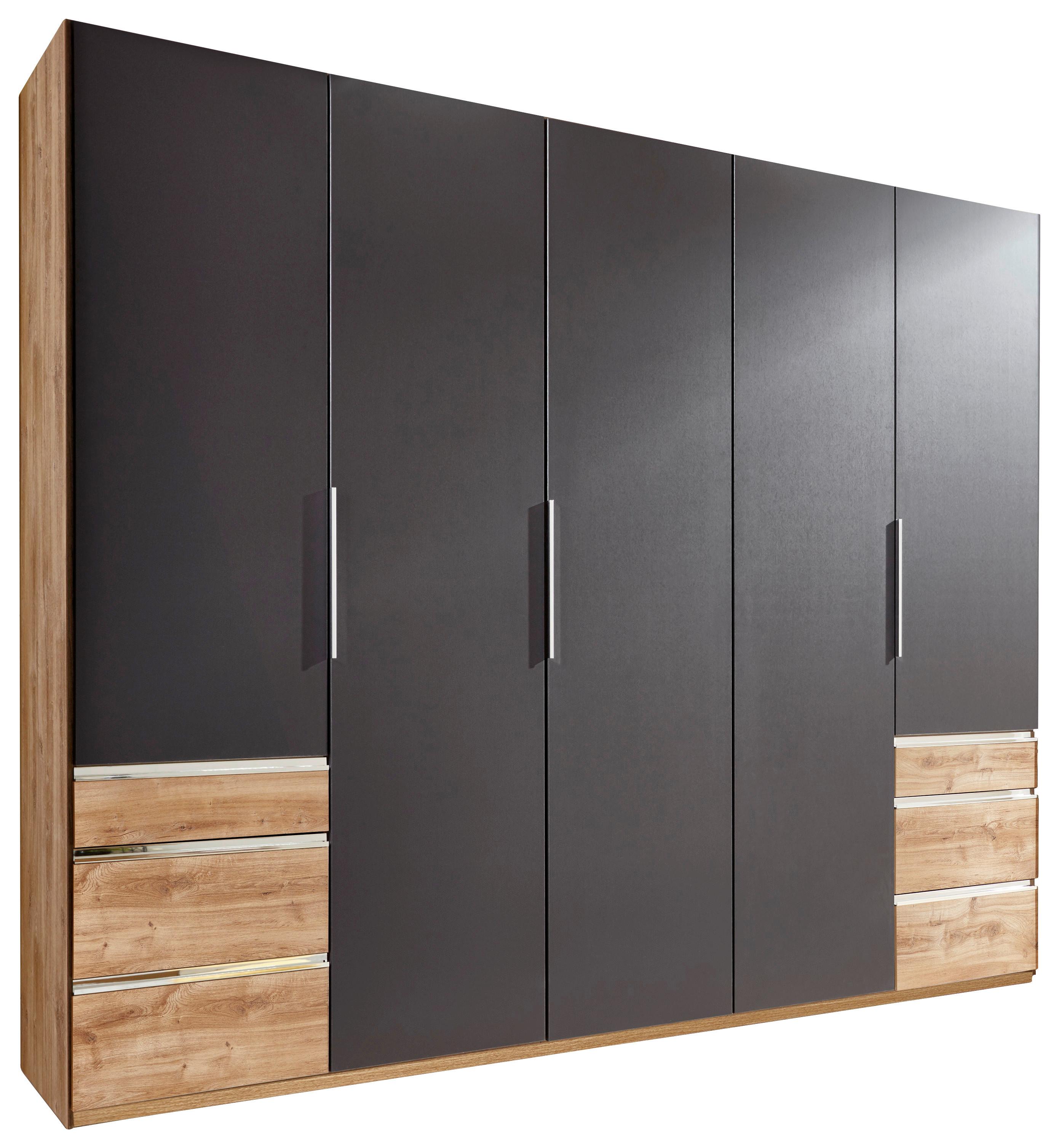 Drehtürenschrank M. Schubladen 250cm Level 36a, Graphit Dekor