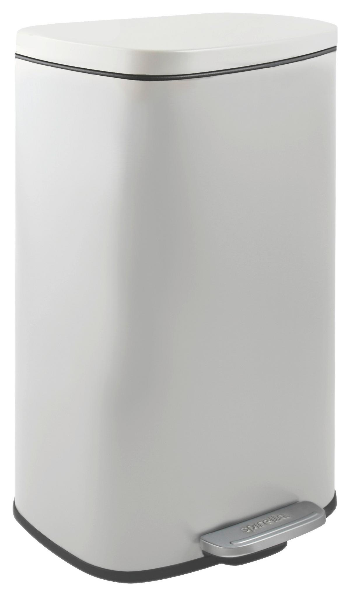 Treteimer Akira 50l Weiß Metall Lbh: 42,7x29,7x64,3 Cm - Schwarz/Weiß, Basics, Kunststoff/Metall (42,7/29,7/64,3cm) - Spirella