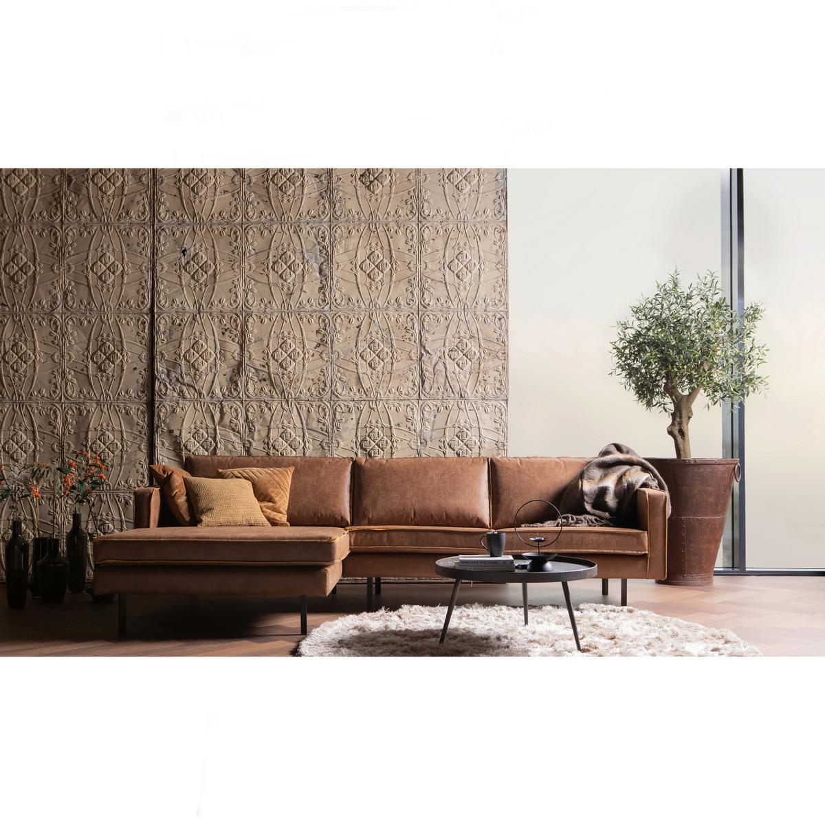 Ecksofa Rodeo Cognac S: 155x300cm - Cognac, Design, Leder/Textil (155/300cm) - Livetastic