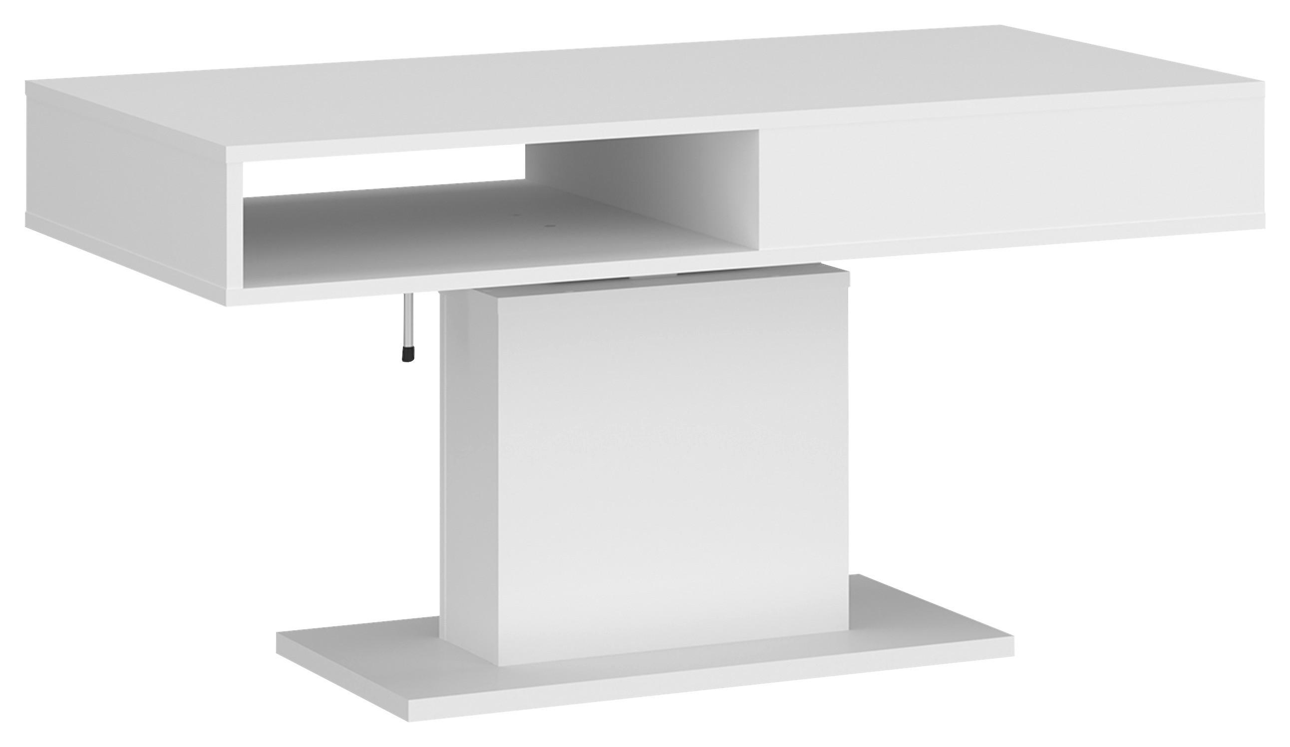 Couchtisch Cortado weiß, B: 110cm - Weiß, MODERN, Holzwerkstoff (110/59,6-79,6/65cm) - Modern Living
