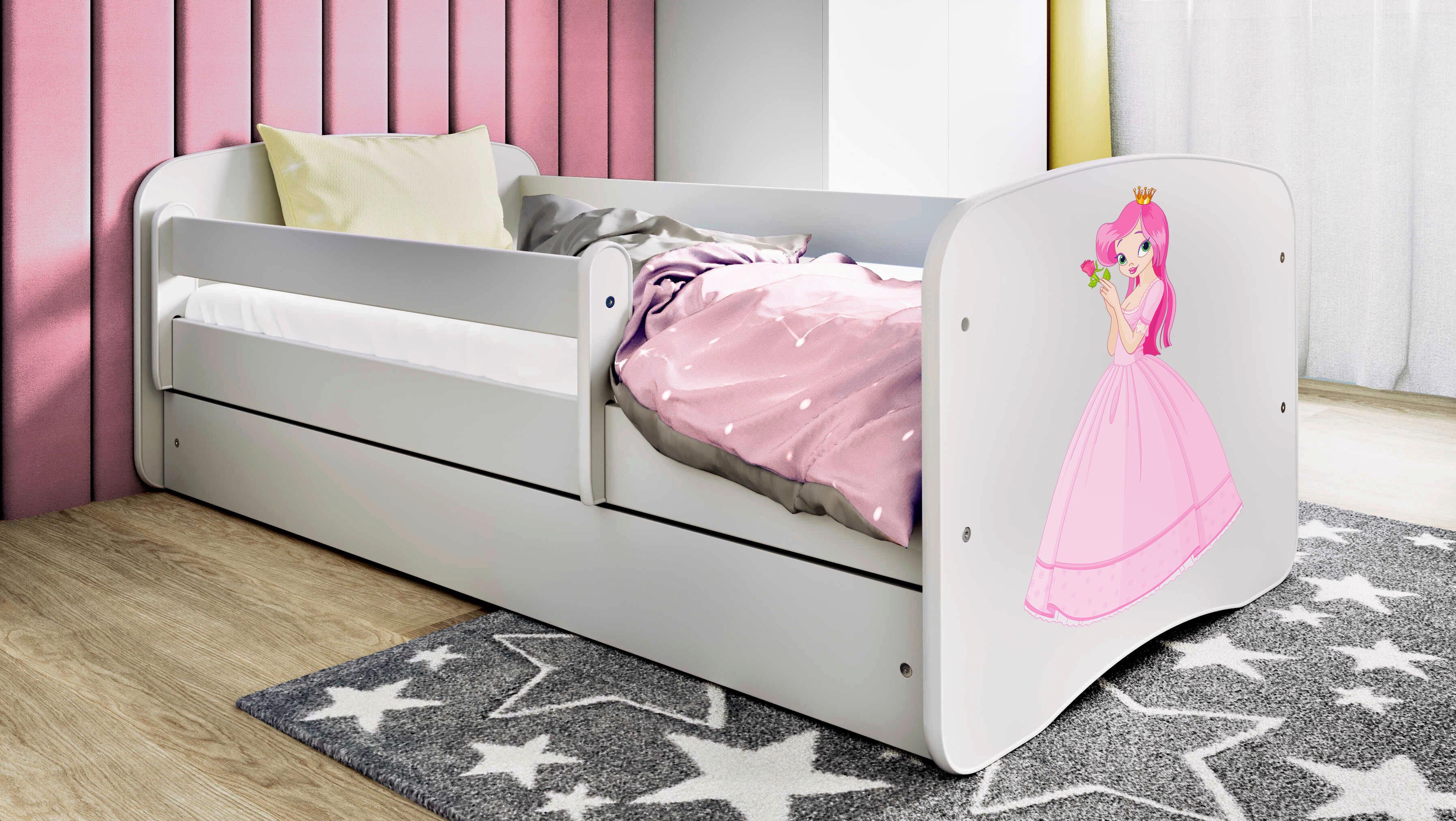 Kinder-/Juniorbett Babydreams inkl. Matratze 80x160 - Birkefarben/Weiß, MODERN, Holz/Holzwerkstoff (80/160cm) - MID.YOU