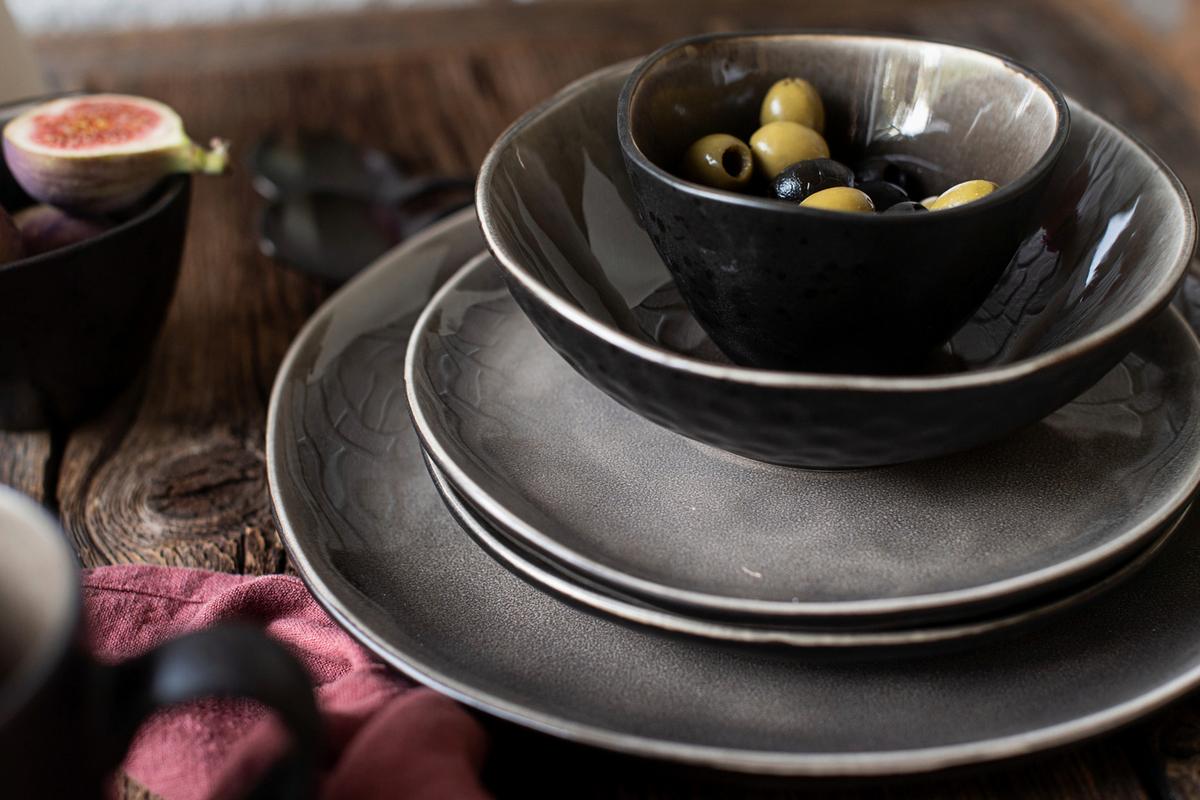 Tassenset Niara Organic Steinzeug 8--Teilig. Braun Schwarz - Schwarz/Braun, Basics, Keramik - Mäser