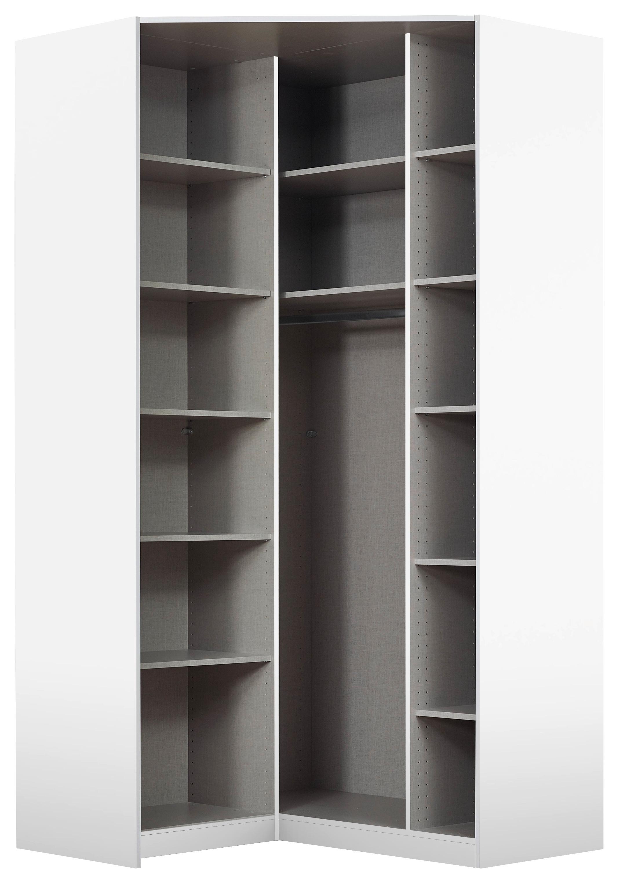 Eckschrank B: 117 cm Alabama, Weiß - Weiß, MODERN, Holzwerkstoff (117/229/117cm) - Rauch Möbel