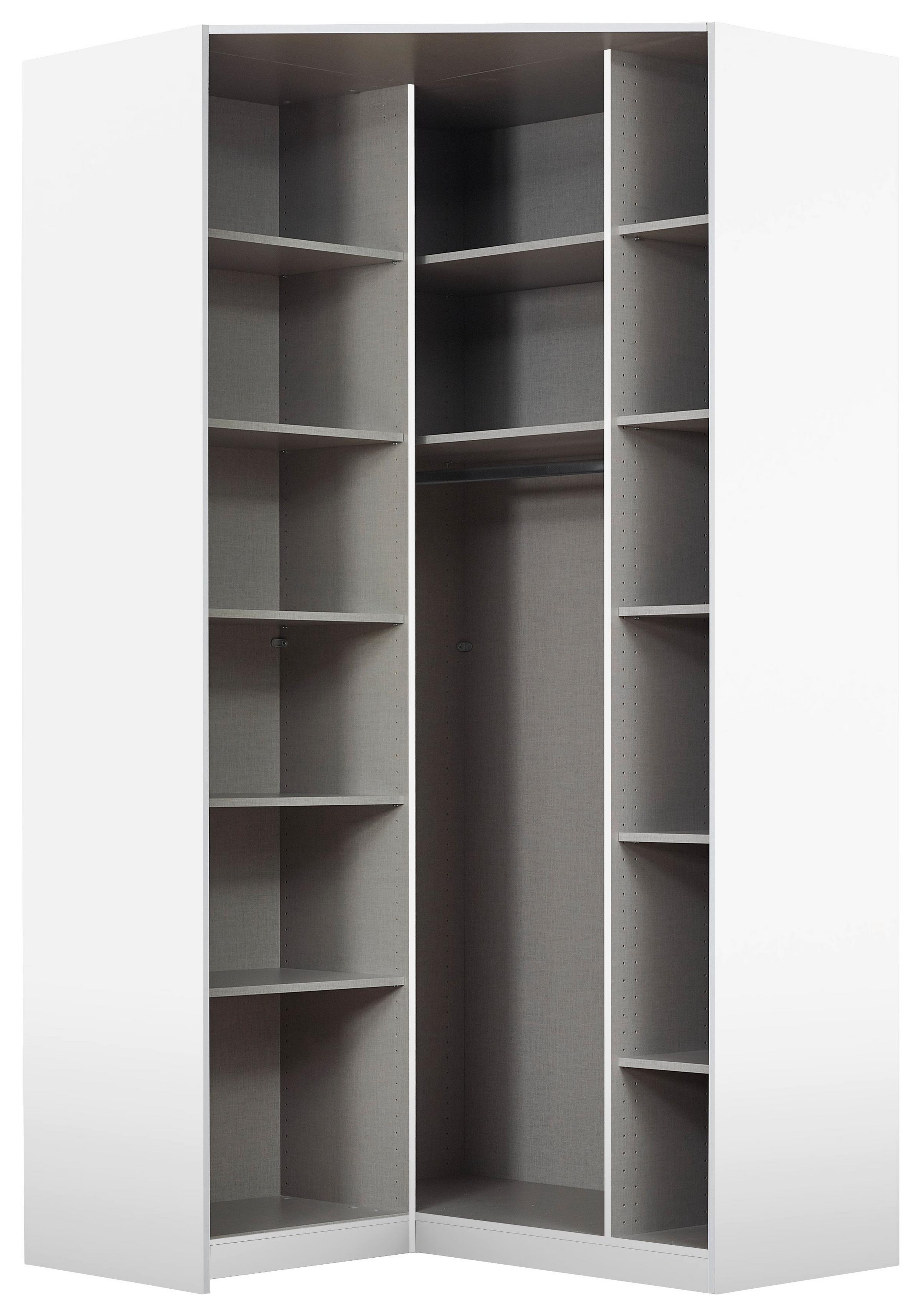 Eckkleiderschrank in Weiß