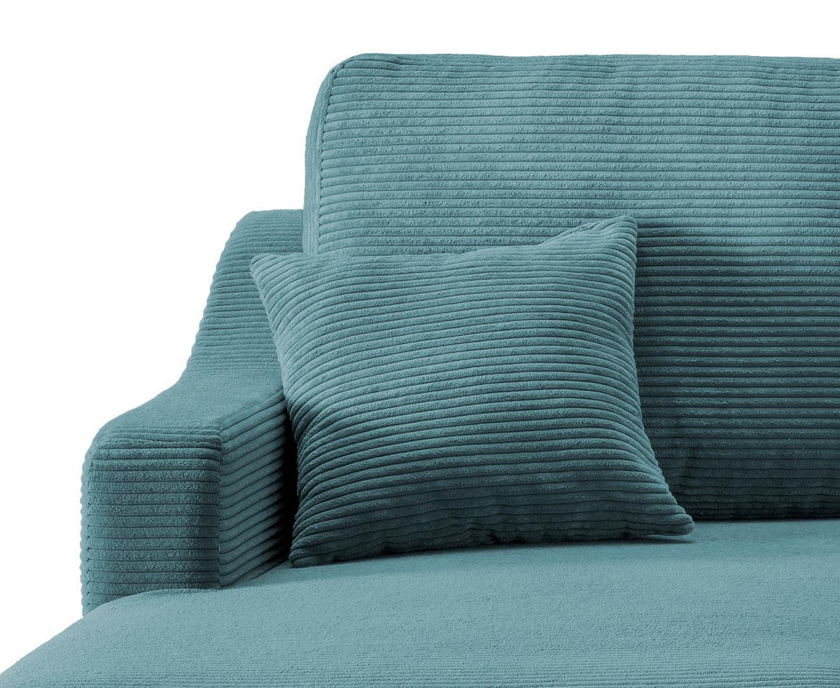 Ecksofa Valentina - Petrol/Naturfarben, Design, Textil (150/228cm) - P & B