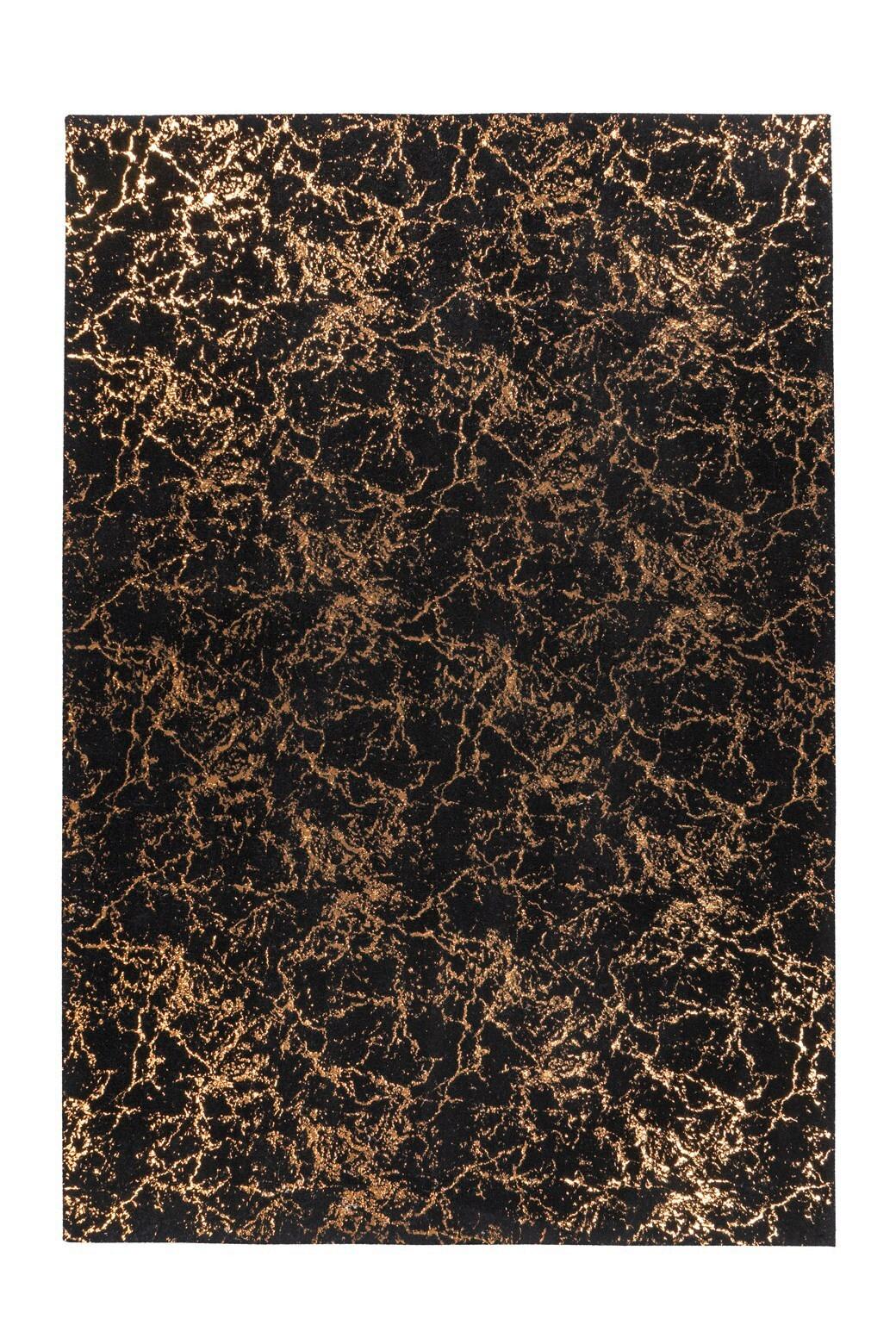 Teppich Bijou 225 Schwarz/Goldfarben, 80x150 cm - Goldfarben/Schwarz, KONVENTIONELL, Textil (80/150cm)