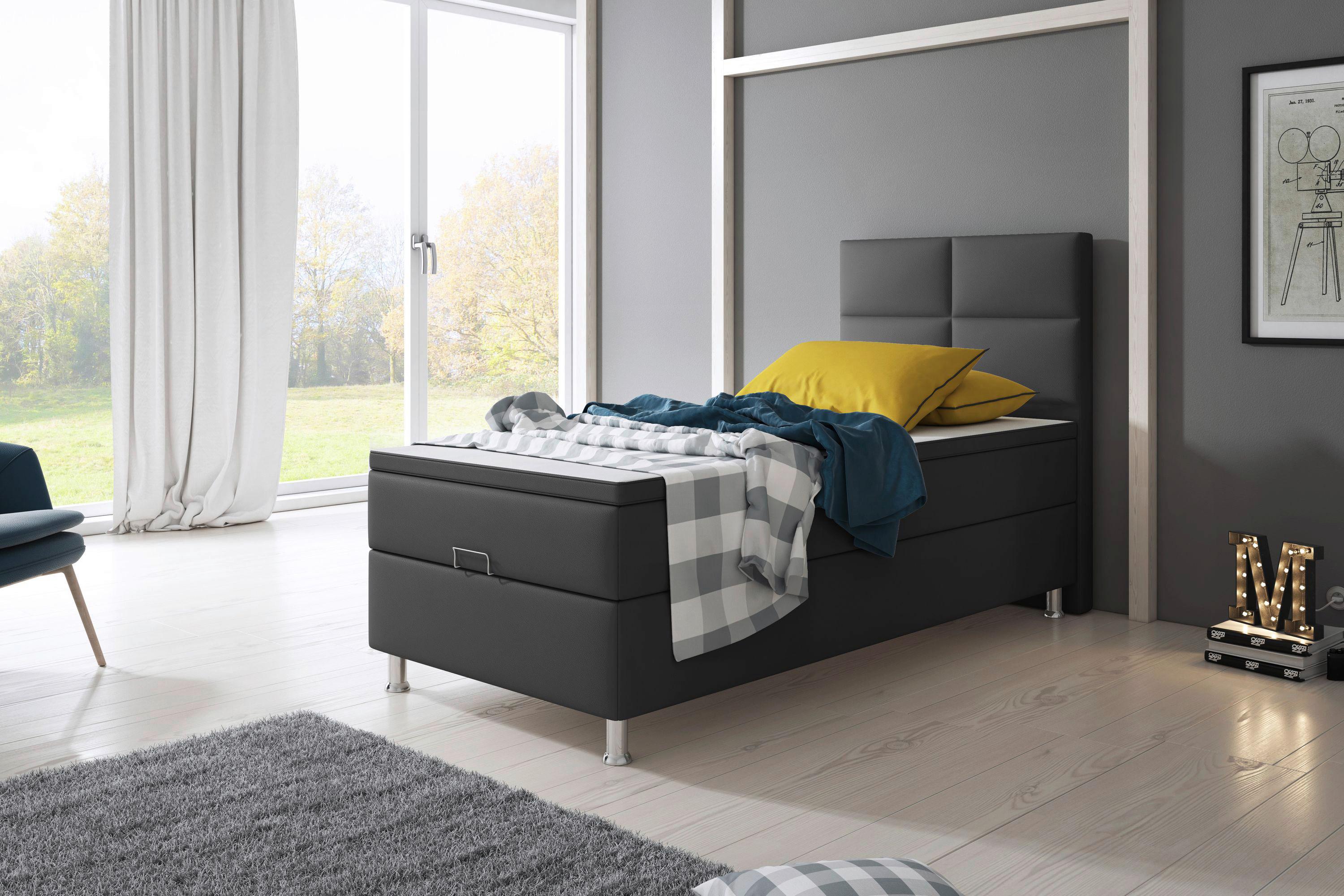 Boxspringbett MIAMI-BK mit 90 cm Breite