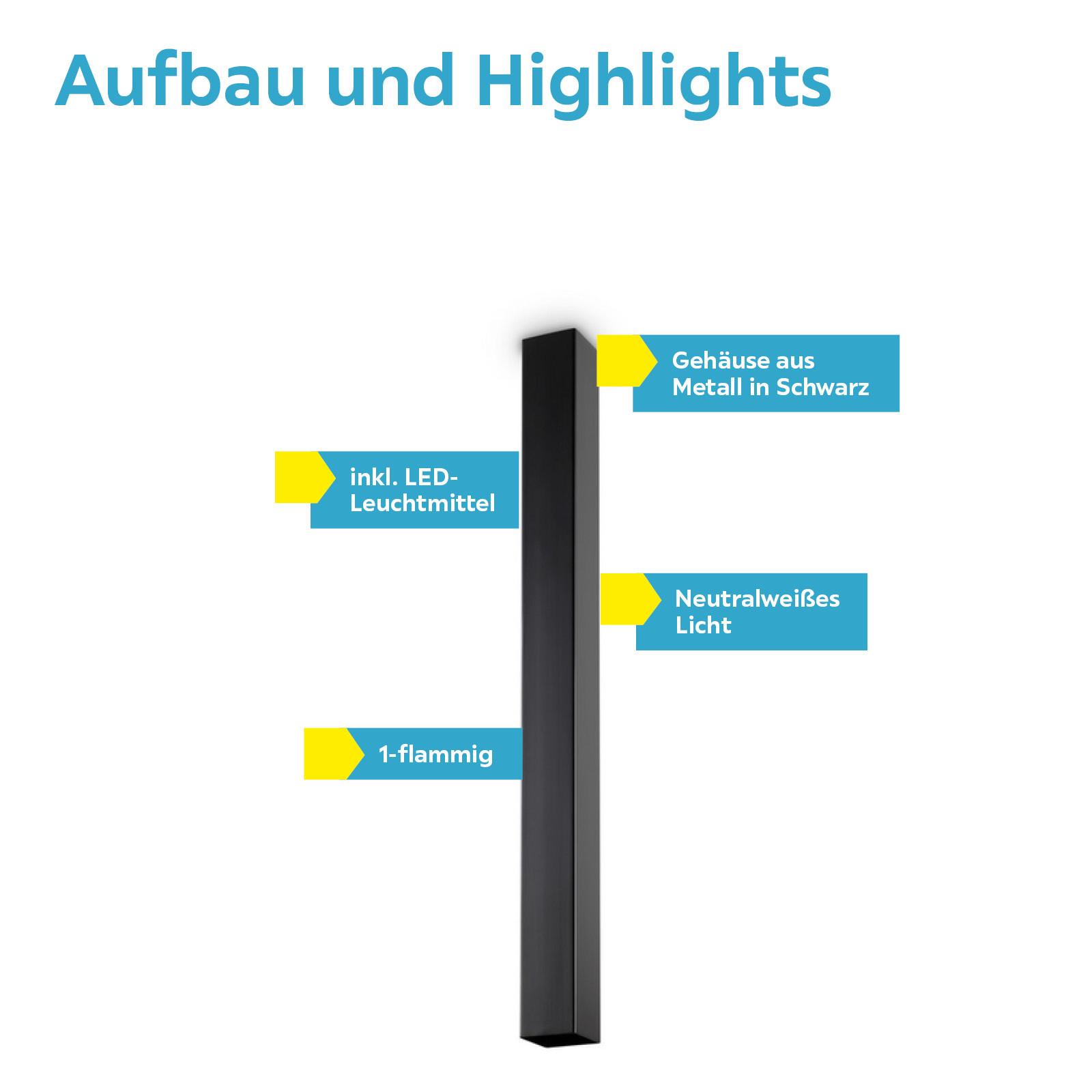 LED-Deckenleuchte Sky L: 6 cm 1-Flammig Quadratisch - Schwarz, KONVENTIONELL, Metall (6/75/6cm) - Ideal Lux