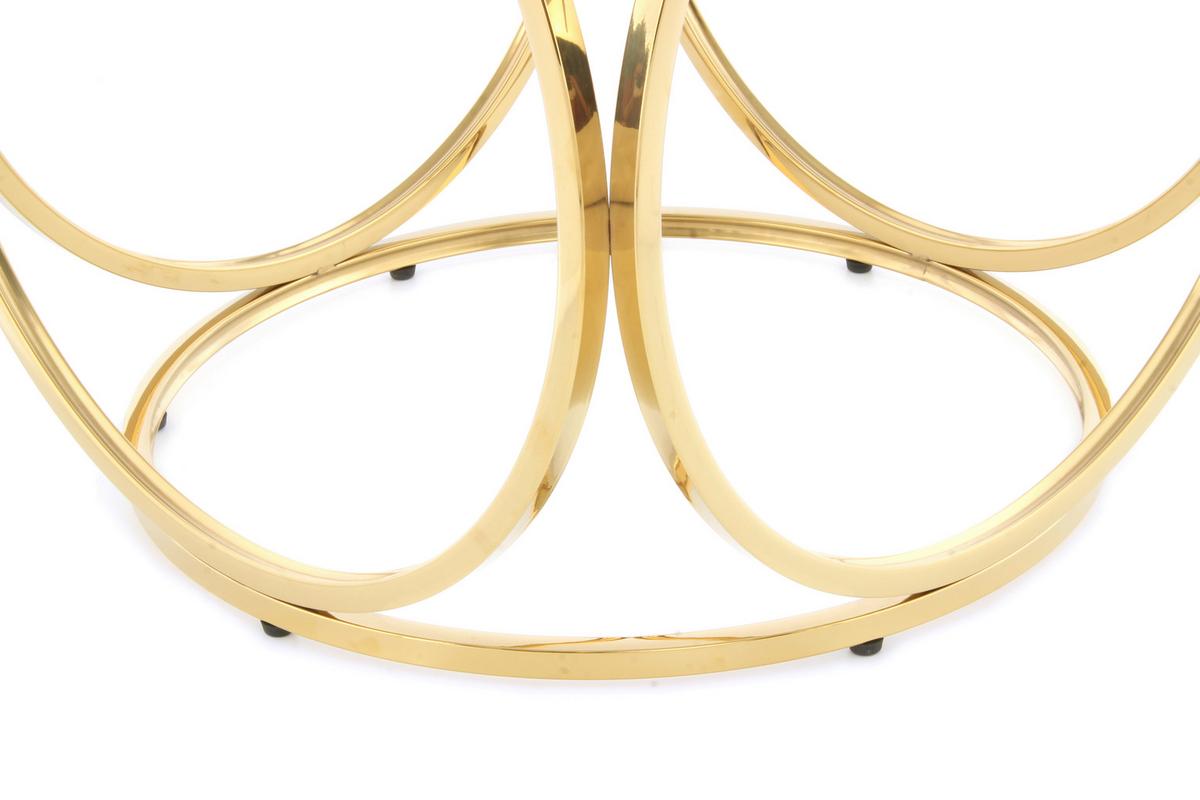 Beistelltisch Whitney 225 Goldfarben/Klar B: 50 cm - Klar/Roségold, Design, Glas/Metall (50/50/52cm) - Kayoom