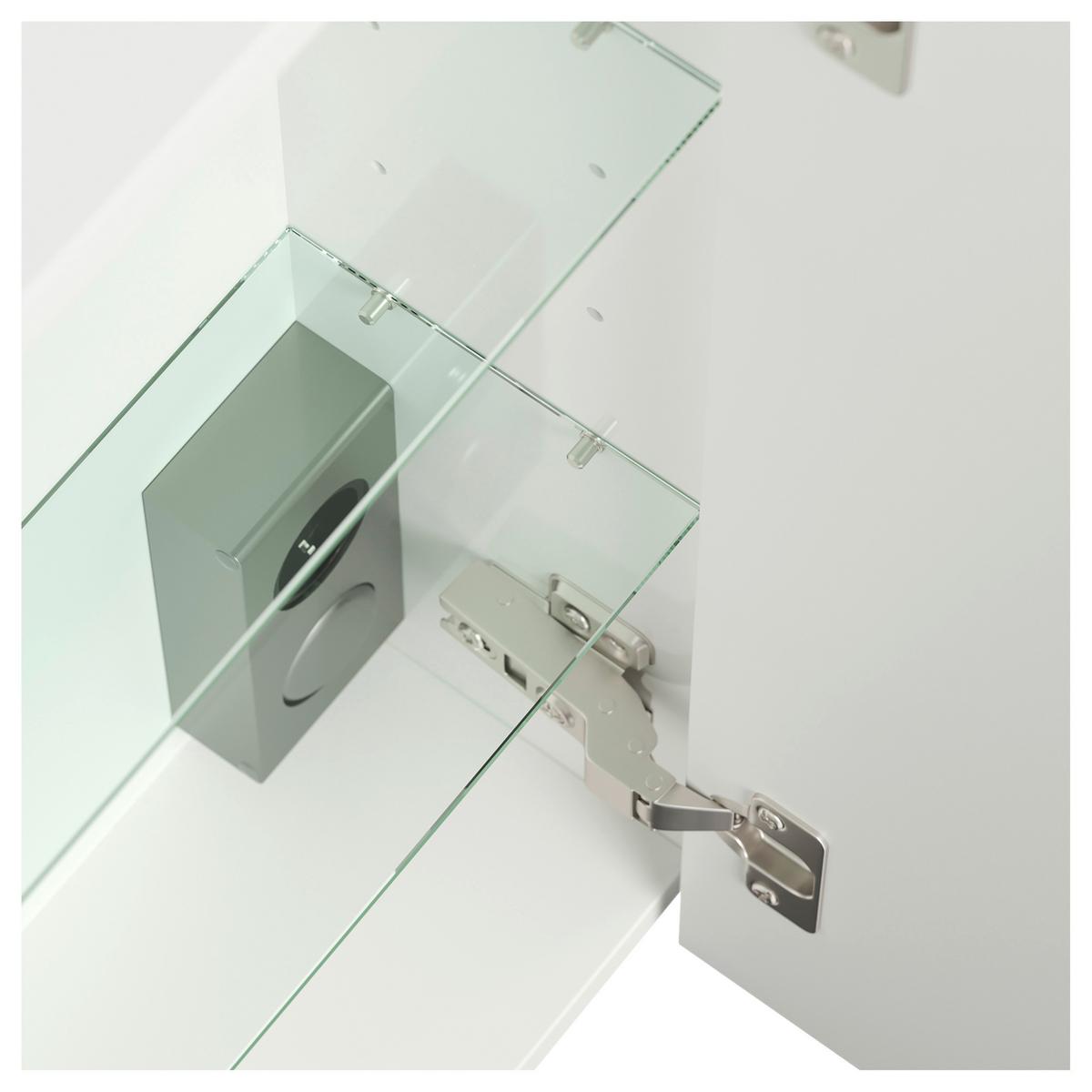 Spiegelschrank Weiß Hochglanz B: 80 Cm - Weiß Hochglanz, MODERN, Glas/Holzwerkstoff (80/62/17cm) - MID.YOU