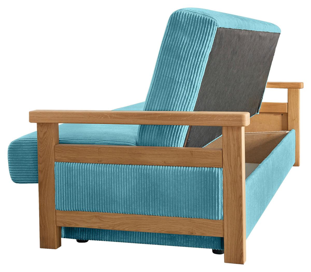 Schlafsofa Malaga Hellblau B: 220cm - Naturfarben/Hellblau, Design, Holz/Textil (220/90/90cm) - P & B