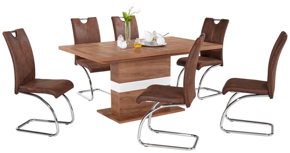 Kihúzható Asztal Avensis New Mdt10 - tölgyfa színű/fehér, Modern, faalapú anyag (160/76/90cm) - Luca Bessoni