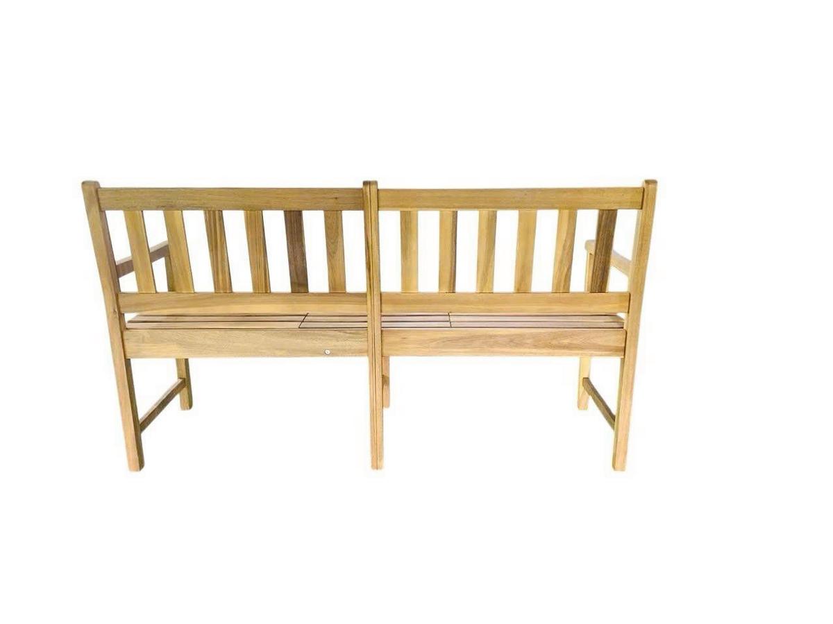 Holzbank mit Tisch LxBxH: ca. 153x57x88 cm - Akaziefarben, Basics, Holz (153/57/88cm) - Prestige Home