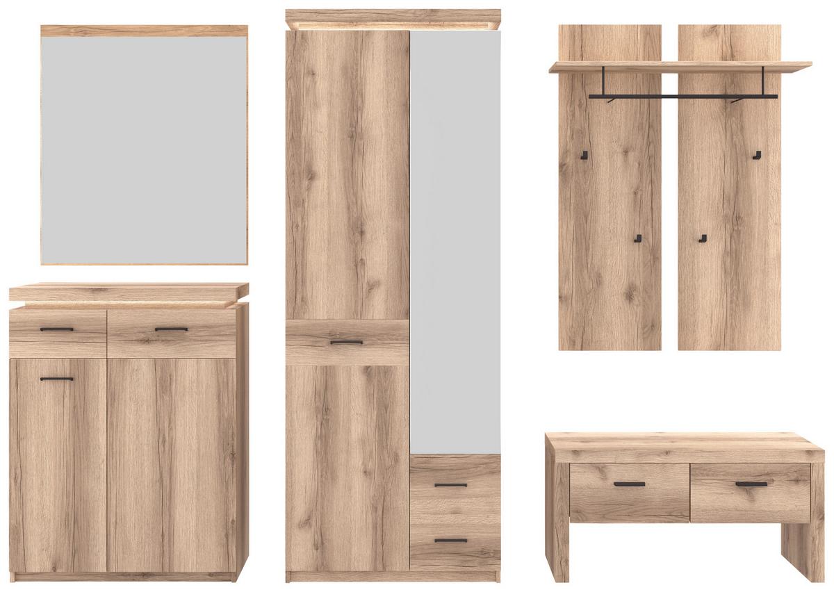 Wandspiegel 75x87 Cm Rechteckig Holzrahmen - Eichefarben, MODERN, Glas/Holzwerkstoff (75/87/2cm)