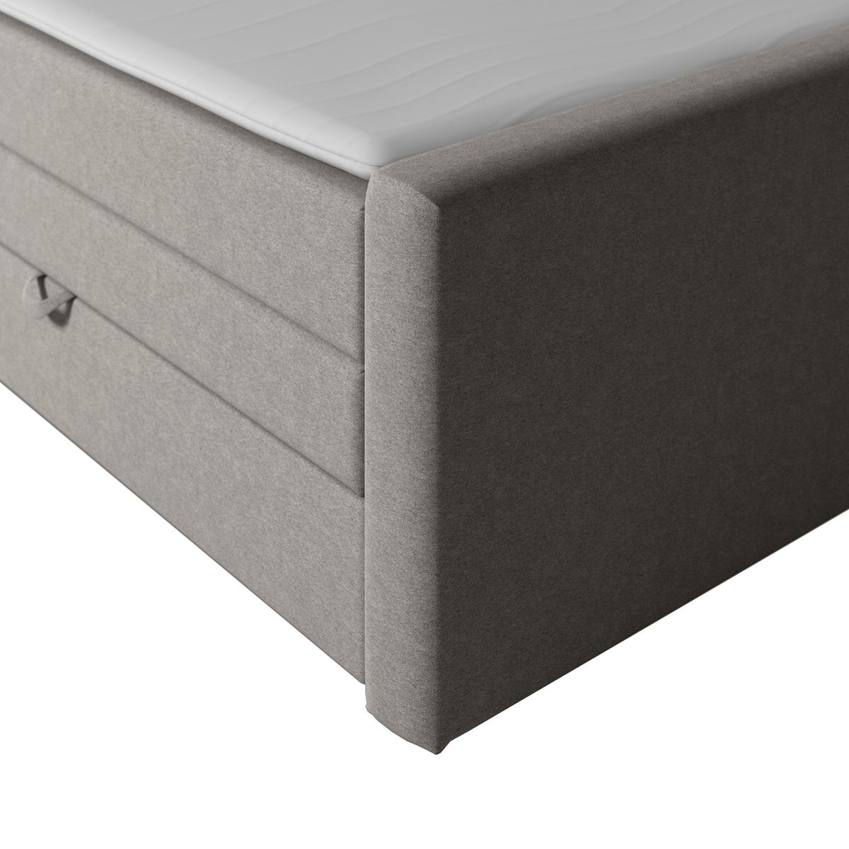 Boxspringbett Mit Bettkasten Lima 180x200 Cm Silberfarben - Silberfarben/Schwarz, MODERN, Karton/Holzwerkstoff (180/200cm) - MID.YOU