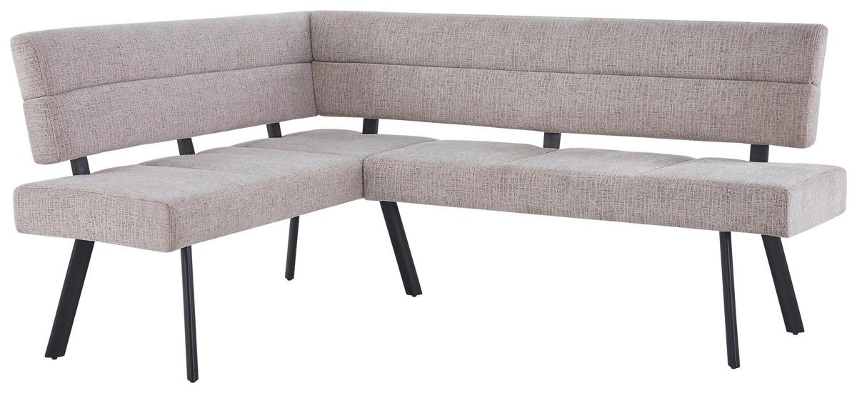 Eckbank Paros Beige, S: 150x190 cm - Beige/Schwarz, KONVENTIONELL, Textil/Metall (150/190cm) - MID.YOU