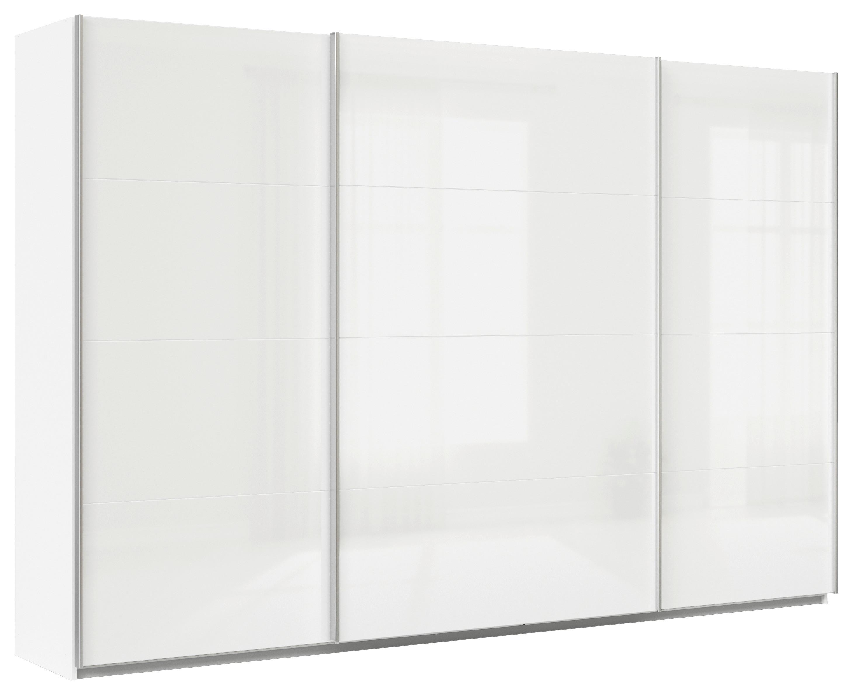 Schwebetürenschrank Feldkirch 315 Normalhöhe - Weiß Hochglanz/Weiß, MODERN, Holzwerkstoff (315/210/62cm)