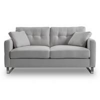 2-Sitzer-Sofa Hera Hellgrau B: 172cm - Chromfarben/Hellgrau, Basics, Holz/Textil (172/92/94cm) - MID.YOU