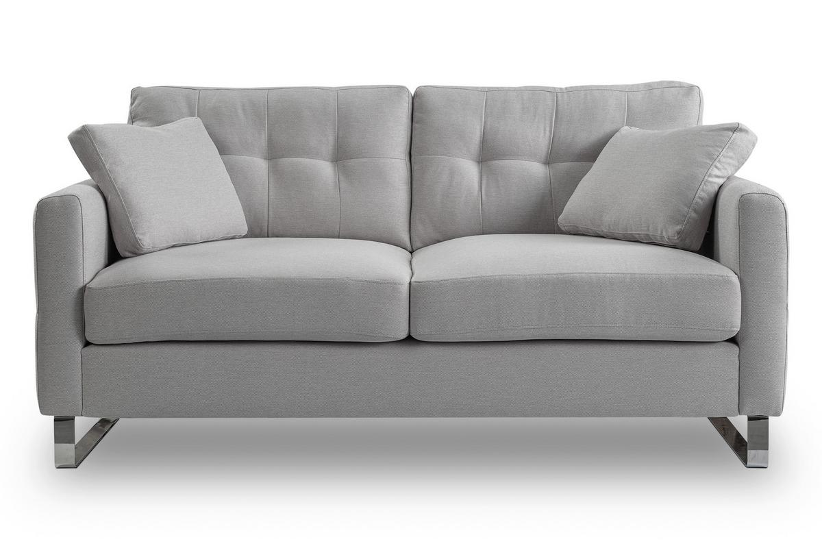 2-Sitzer-Sofa Hera Hellgrau B: 172cm - Chromfarben/Hellgrau, Basics, Holz/Textil (172/92/94cm) - MID.YOU