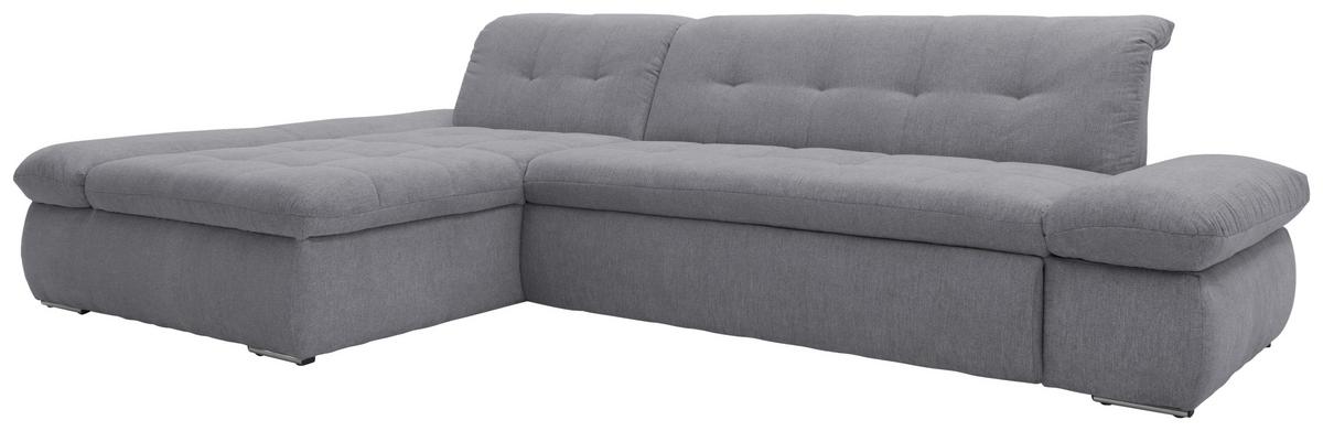 Ecksofa Moric Dunkelgrau Mikrofaser - Chromfarben/Dunkelgrau, KONVENTIONELL, Textil (172/300cm) - MID.YOU