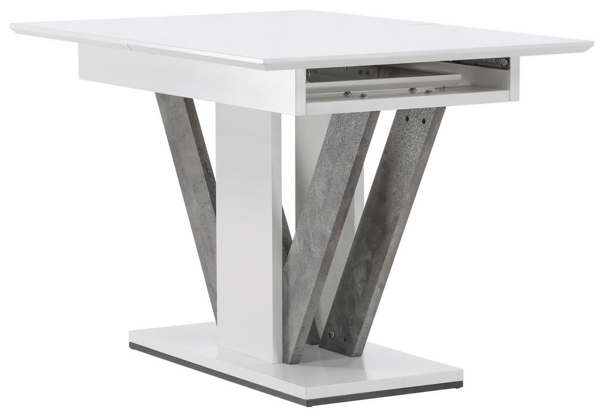 Esstisch Disa - Weiß/Grau, Design, Holz/Holzwerkstoff (120/80/76cm) - Livetastic