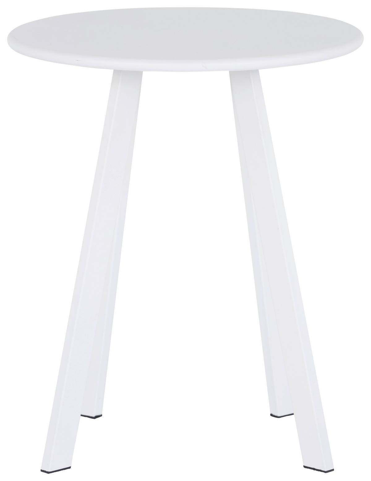 Beistelltisch New York Weiß - Weiß, Design, Metall (40/48/40cm) - P & B