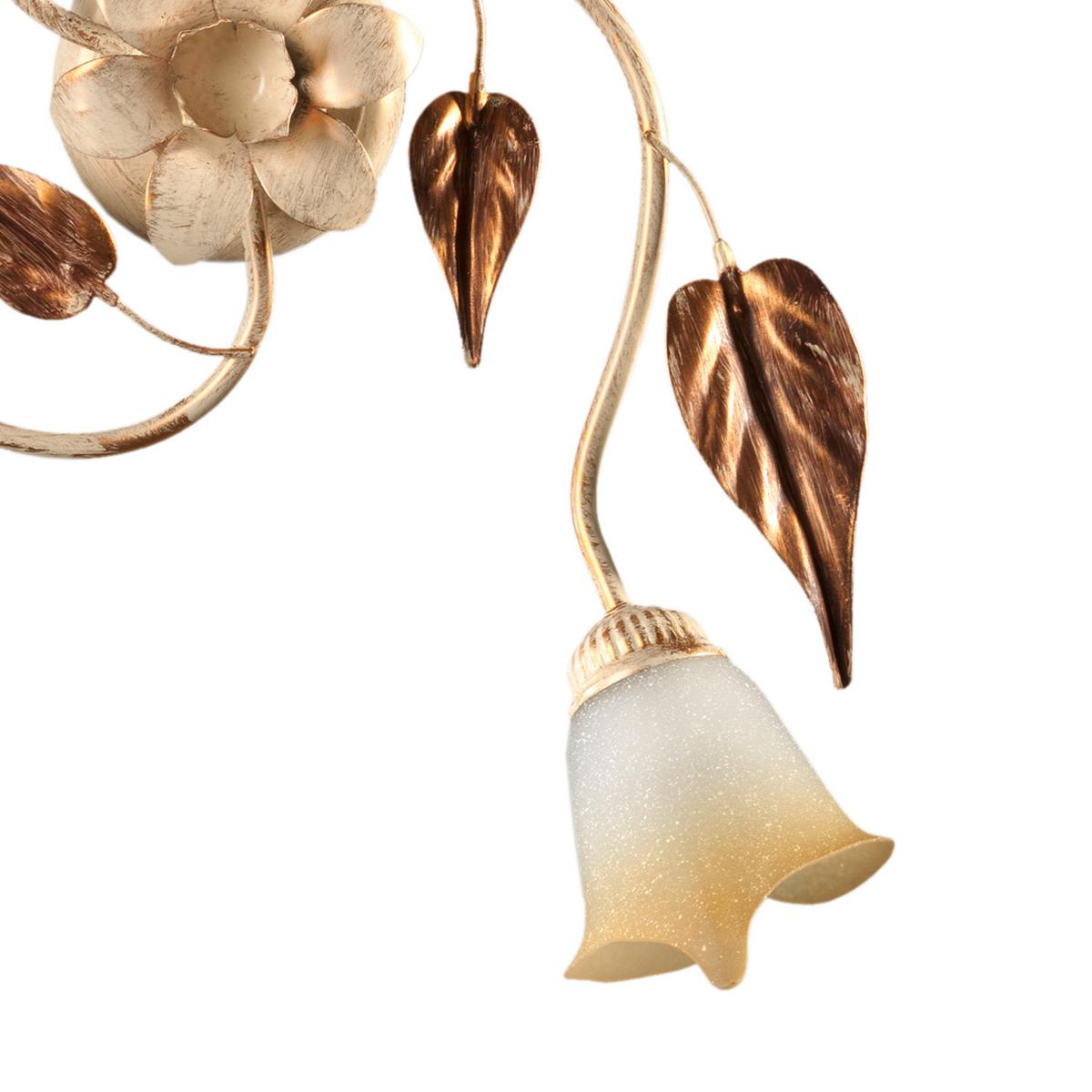 Deckenleuchte 4647/Pl3 - Beige/Weiß, Natur, Glas/Metall (60/60/25cm)