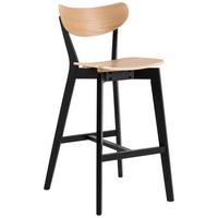 Barová stolička ROXBY - čierna/farba duba, Trend, drevo (45/105/49cm) - MID.YOU