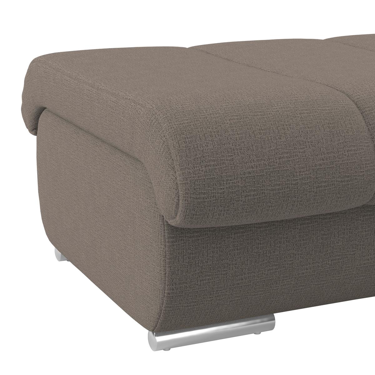 Hocker Multi dunkelbraun, B: 100cm - Chromfarben/Dunkelbraun, MODERN, Textil (100/43/80cm) - Luca Bessoni