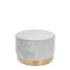 Pouf Samt Weiß/Goldfarben DxH: ca. 55x43 cm - Goldfarben/Weiß, Basics, Holz/Holzwerkstoff (55/43cm) - Kayoom