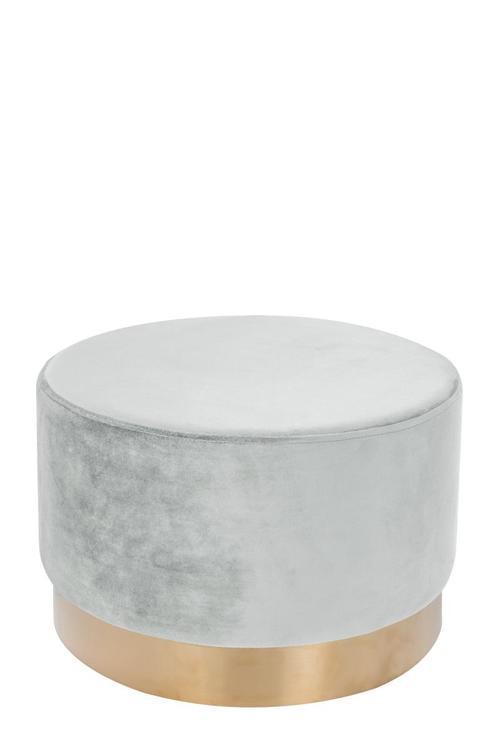 Pouf Samt Weiß/Goldfarben DxH: ca. 55x43 cm