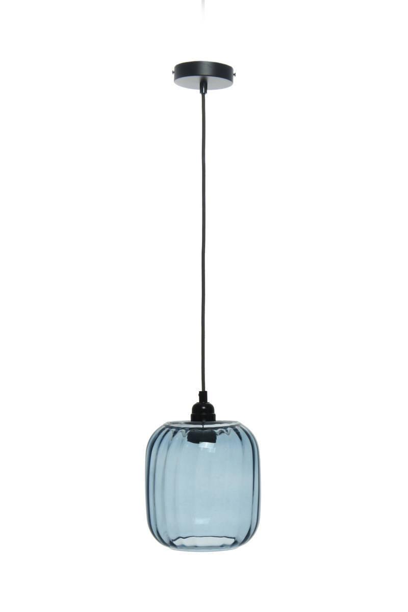 Hängeleuchte Gloria H: 27,5 cm 1-Flammig - Blau, Trend, Glas (18/27,5/18cm) - P & B