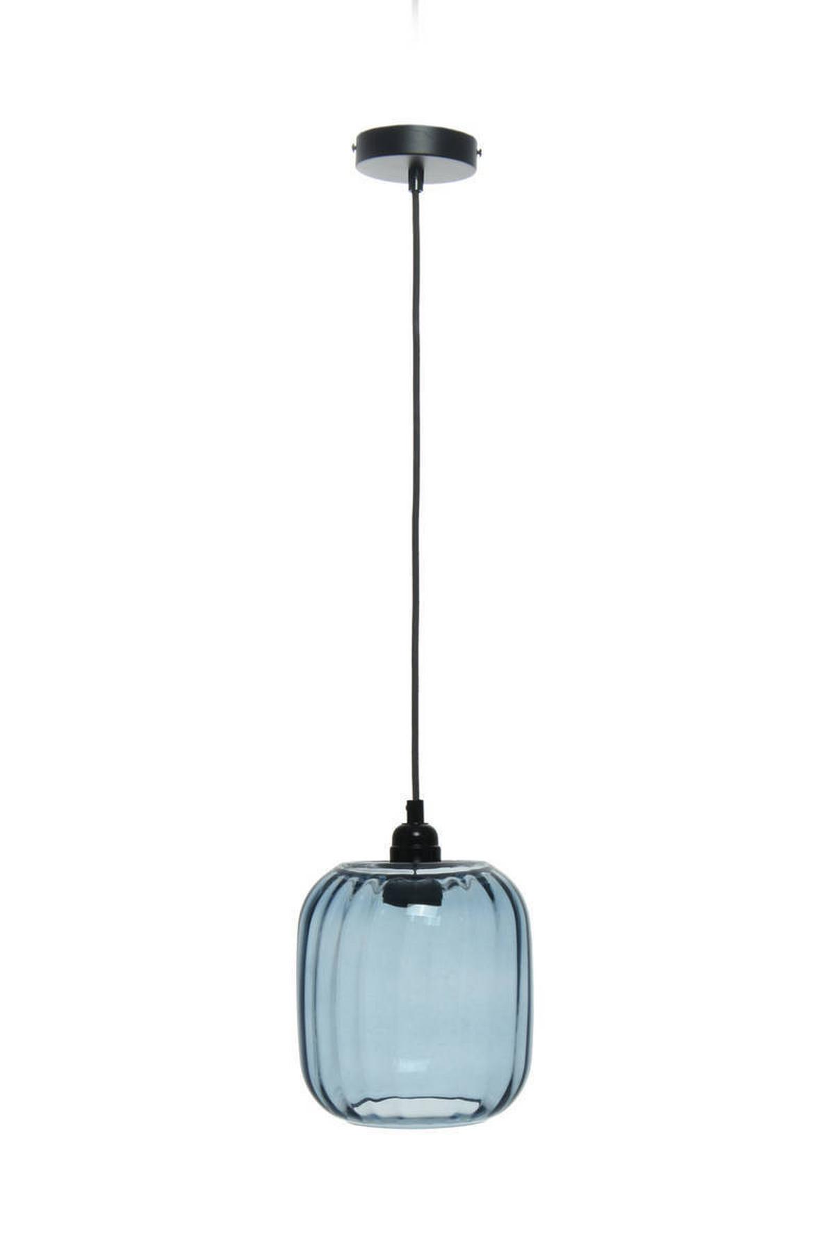 Hängeleuchte Gloria H: 27,5 Cm 1-Flammig - Blau, Trend, Glas (18/27,5/18cm) - Kayoom