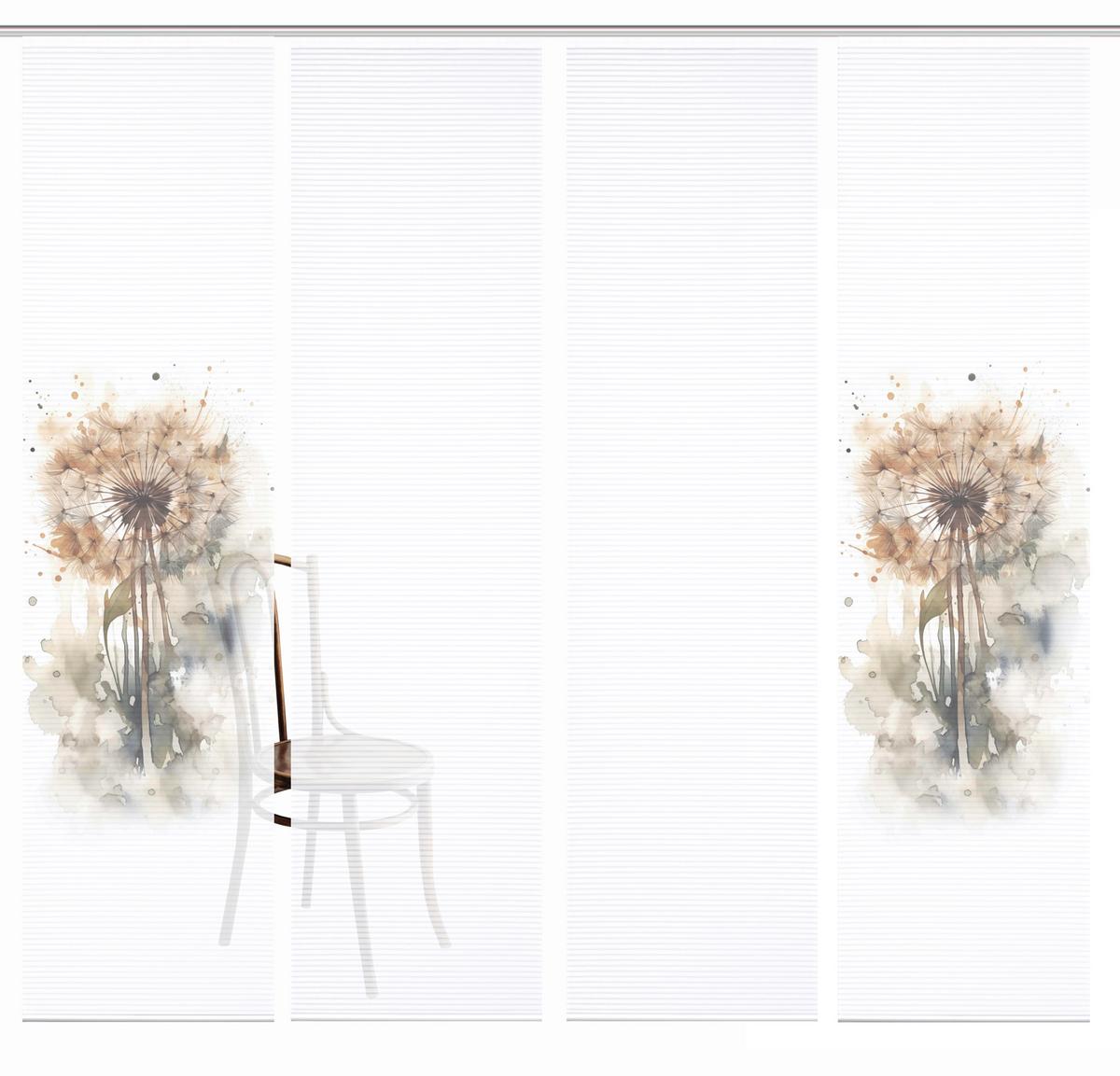 Flächenvorhang Amarande 4er Set - Hellgrau/Naturfarben, Natur, Textil (60/245cm)