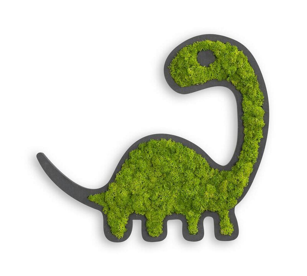 Mechový obraz DINO - černá/zelená, Basics, dřevo/přírodní materiály (37,5/27/2cm)