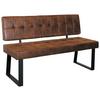 Sitzbank Braun Volda 140x85x56 cm - Schwarz/Braun, MODERN, Textil/Metall (140/85/56cm) - MID.YOU