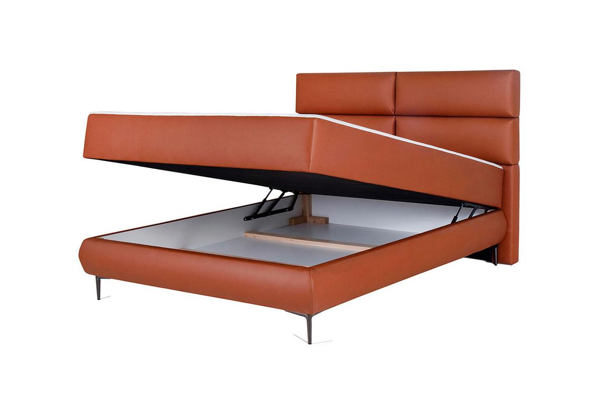 Kárpitozott Ágy Farini 160/200cm - konyak, Konventionell (160/200cm)