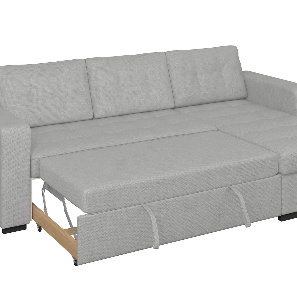 Ecksofa Turin Grau, 239x160cm - Grau, Trend, Holz/Textil (239/160cm)