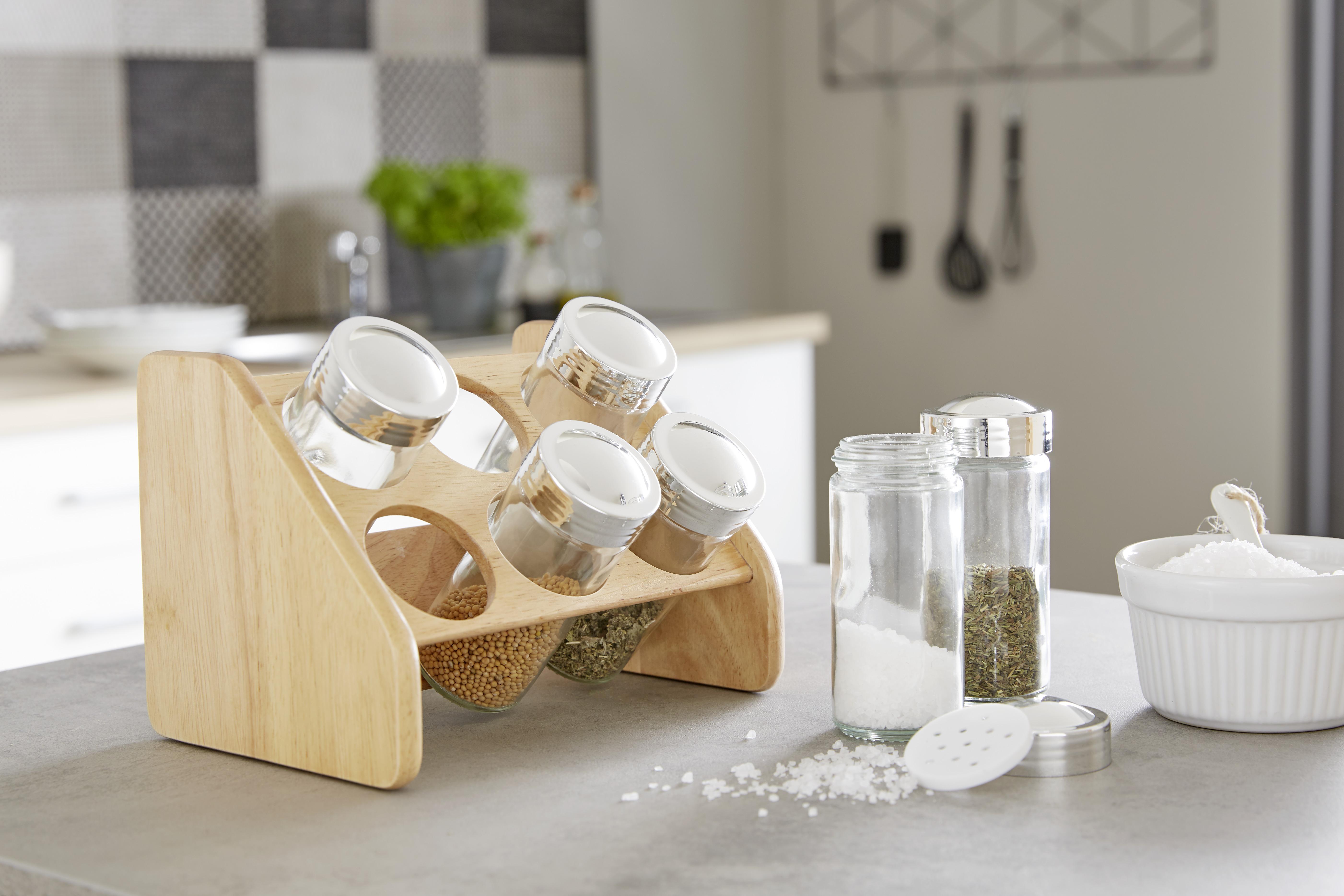 James Wood Gewürzregal aus Holz Teresita inkl. 6 Gläser, BxH: 18x12 cm