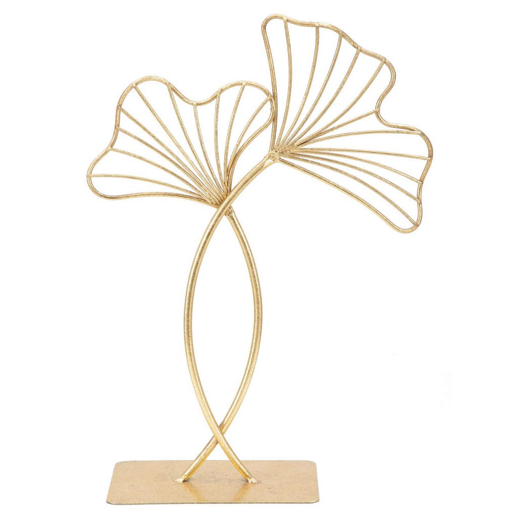 Skulptur Leaf Clam goldfarben, B: 25 cm