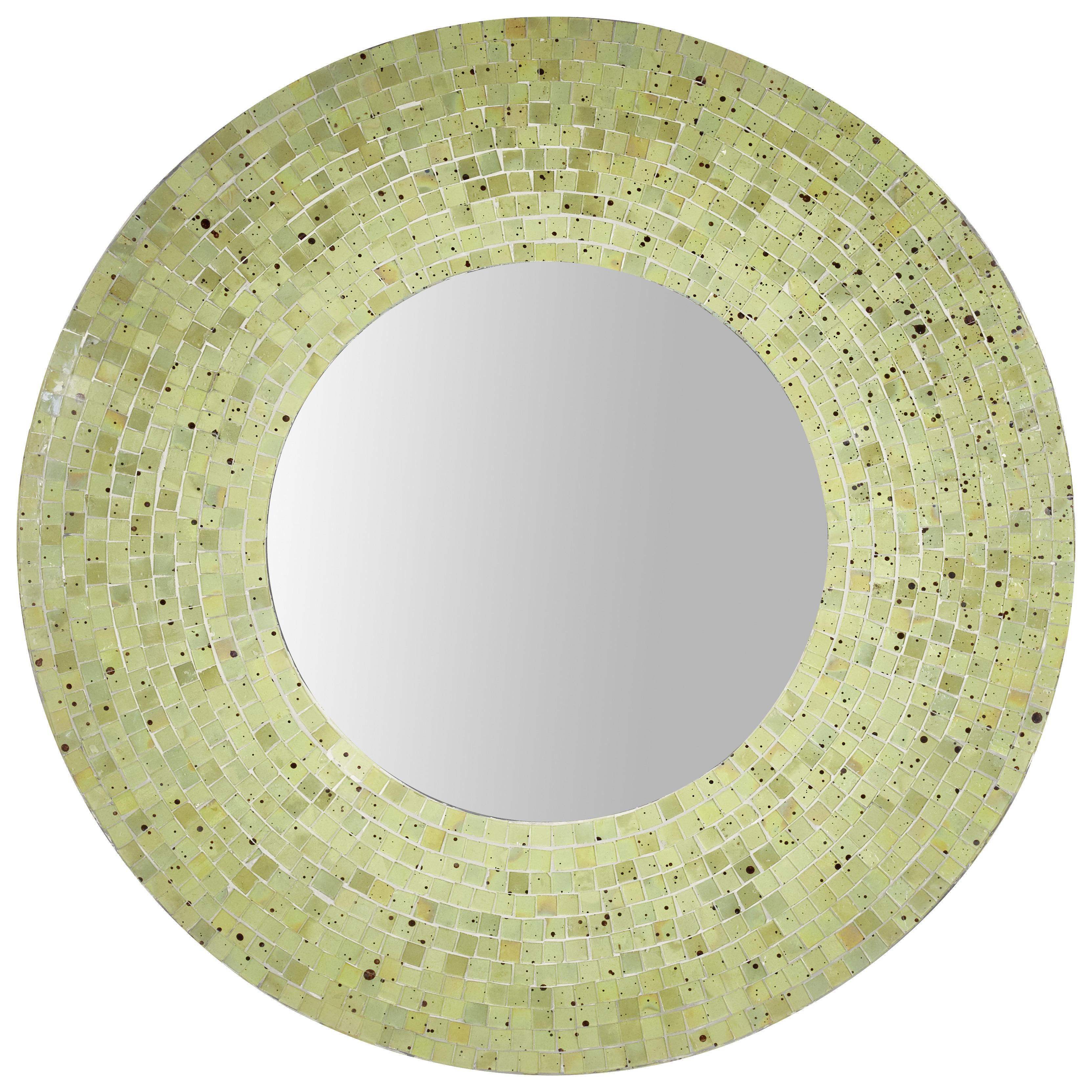Wandspiegel Rund 76 cm Mosaikrahmen Gelb - Gelb, MODERN, Glas/Holzwerkstoff (76/10cm)