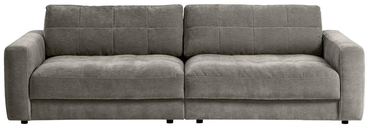 Bigsofa Be Comfy B: 264 Cm Graubraun Cord - Graubraun/Schwarz, MODERN, Textil (264/83/126cm) - MID.YOU