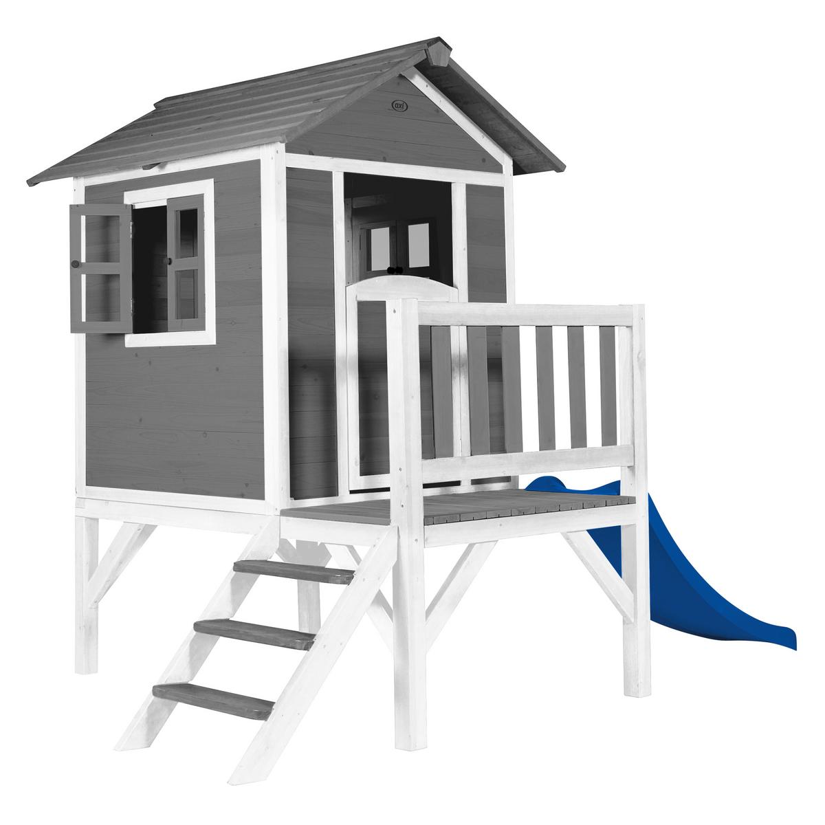 Spielhaus Grau/weiß/blau L: 167 B:240 H:189 - Blau/Weiß, LIFESTYLE, Holz/Kunststoff (167/240/189cm)