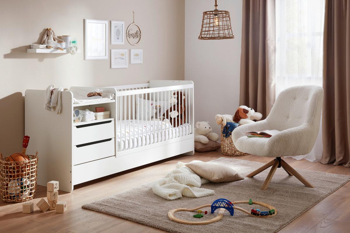 Dětská postýlka KIT NEW- M bílá, PL:cca. 70/140cm - bílá, Moderní, dřevo/kompozitní dřevo (204/75/95cm) - Mömax