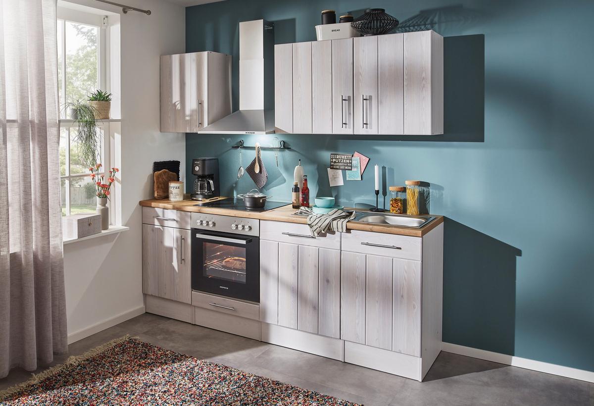 Küchenleerblock Anton Landhaus - Wildeiche/Lärchefarben, Basics, Holzwerkstoff (220cm) - Respekta