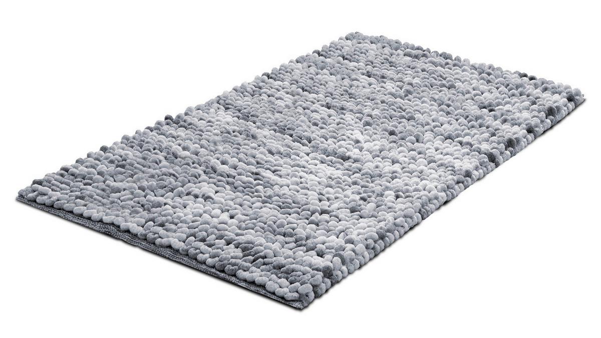 Badematte Punto - Türkis/Grau, KONVENTIONELL, Textil (70/120cm) - Grund