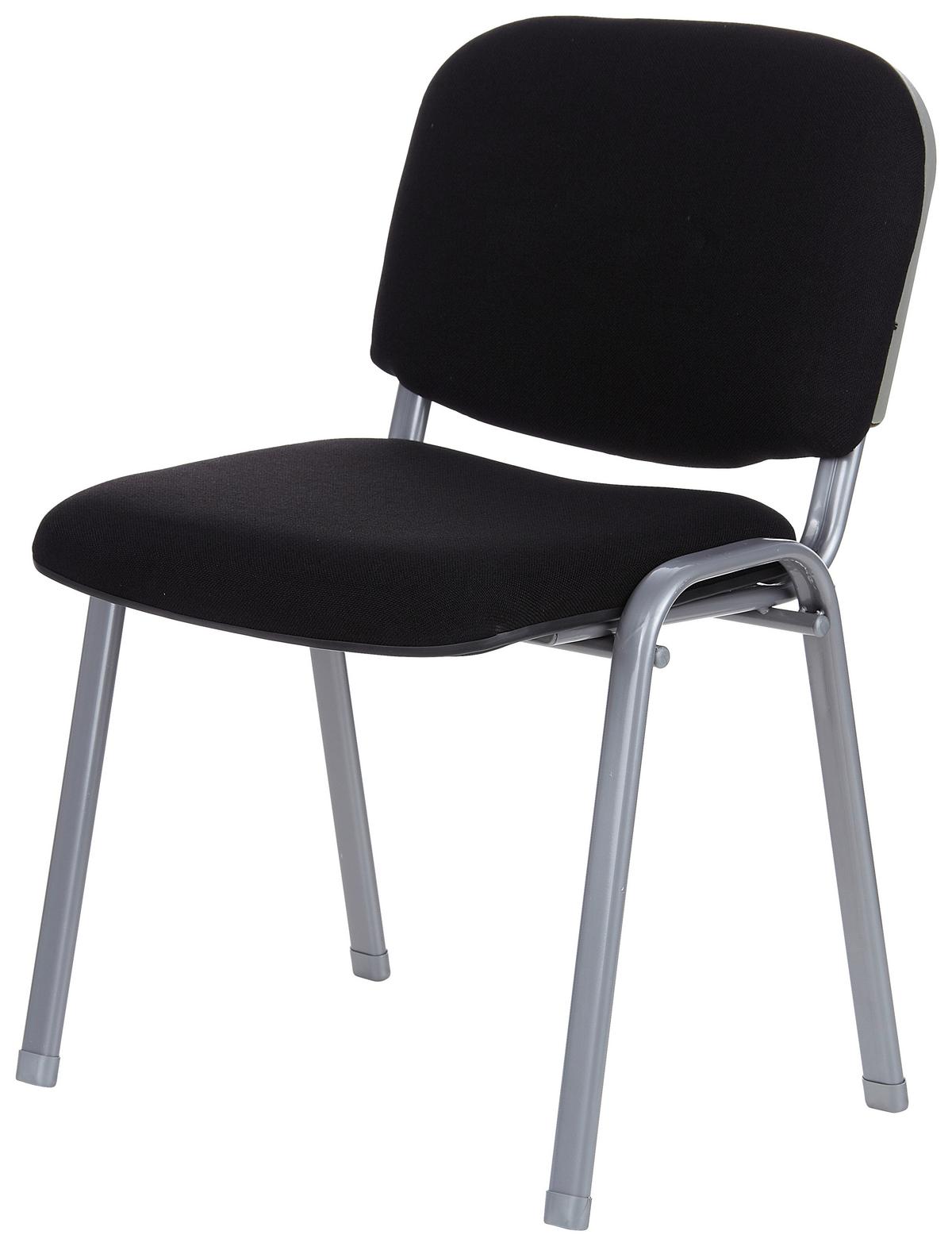 Besucherstuhl Xt 600 Schwarz Stapelbar - Silberfarben/Schwarz, Basics, Textil/Metall (58/84/48cm) - MID.YOU